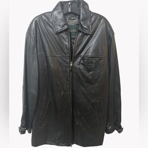 Danier Black Leather Shirt Jacket